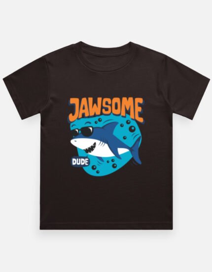 🦈 Boys  “Jawsome Dude” Shark T-Shirt | Unisex Fit | 100% Cotton | 180 GSM